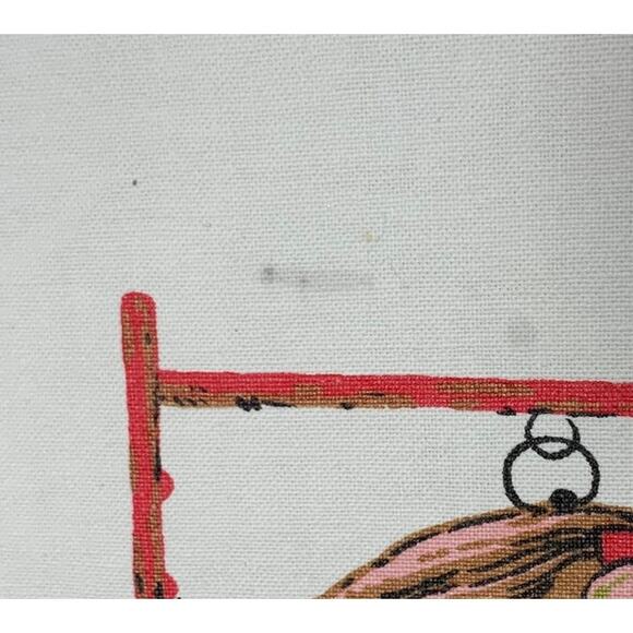 Tablecloth Blue White Embroidered Floral Striped Edge Vintage READ - Picture 14 of 14